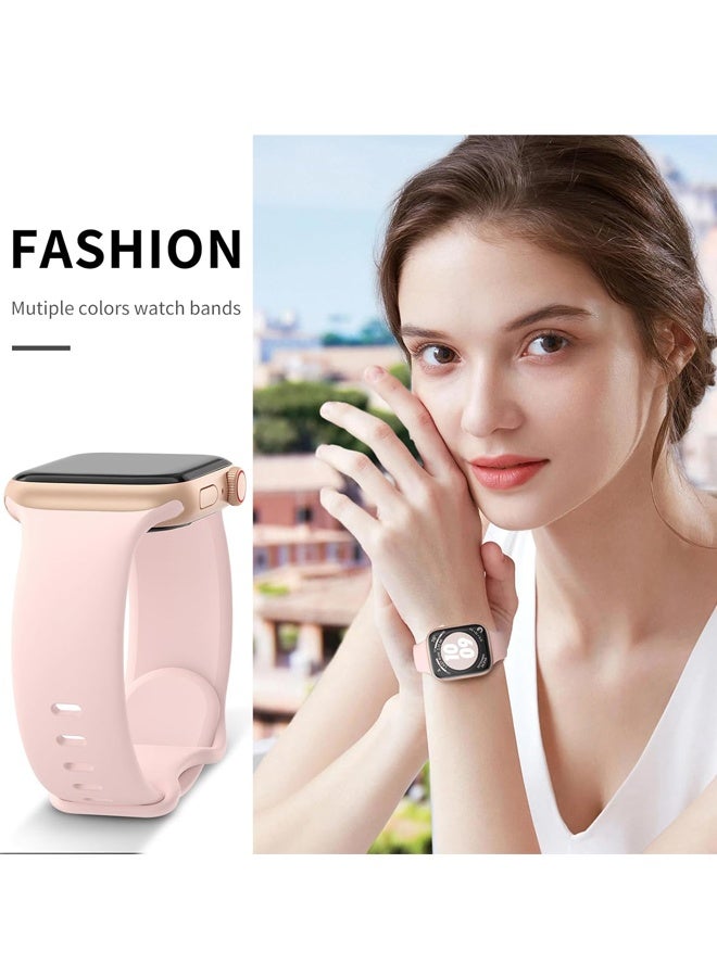 مجموعة من 6 أحزمة رياضية متوافقة مع ساعات أبل، مقاسات 38 مم، 40 مم، 41 مم، 42 مم، 44 مم، 45 مم، 49 مم، 46 مم، حزام سيليكون مقاوم للماء لساعات أبل من السلسلة 11، 10، 9، ألترا، 8، 7، 6، 5، 4، 3، 2، 1، SE، للرجال والنساء - Image 4